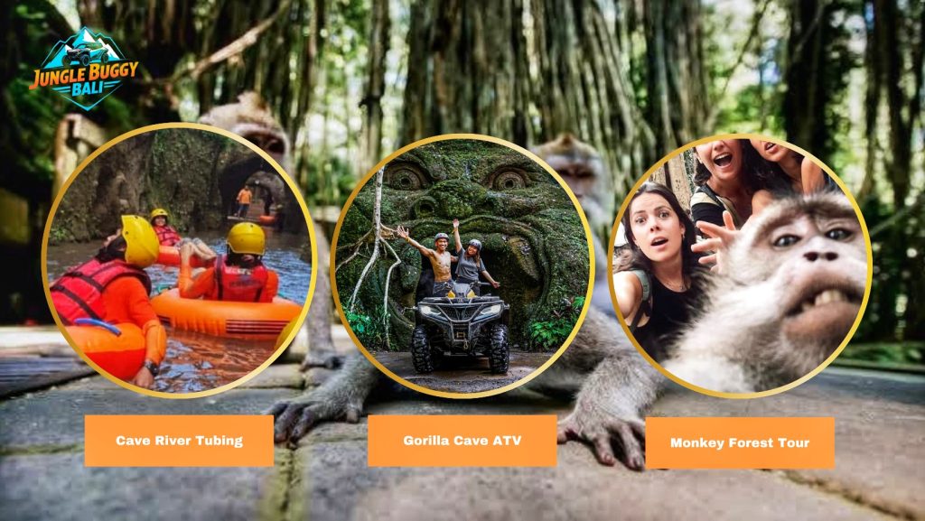 lazy river tubing, atv. monkey forest bali